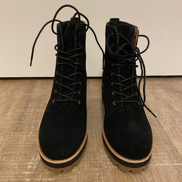 madewell lace up boots in suede - Picture 2 of 4